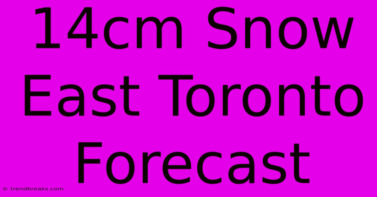 14cm Snow East Toronto Forecast