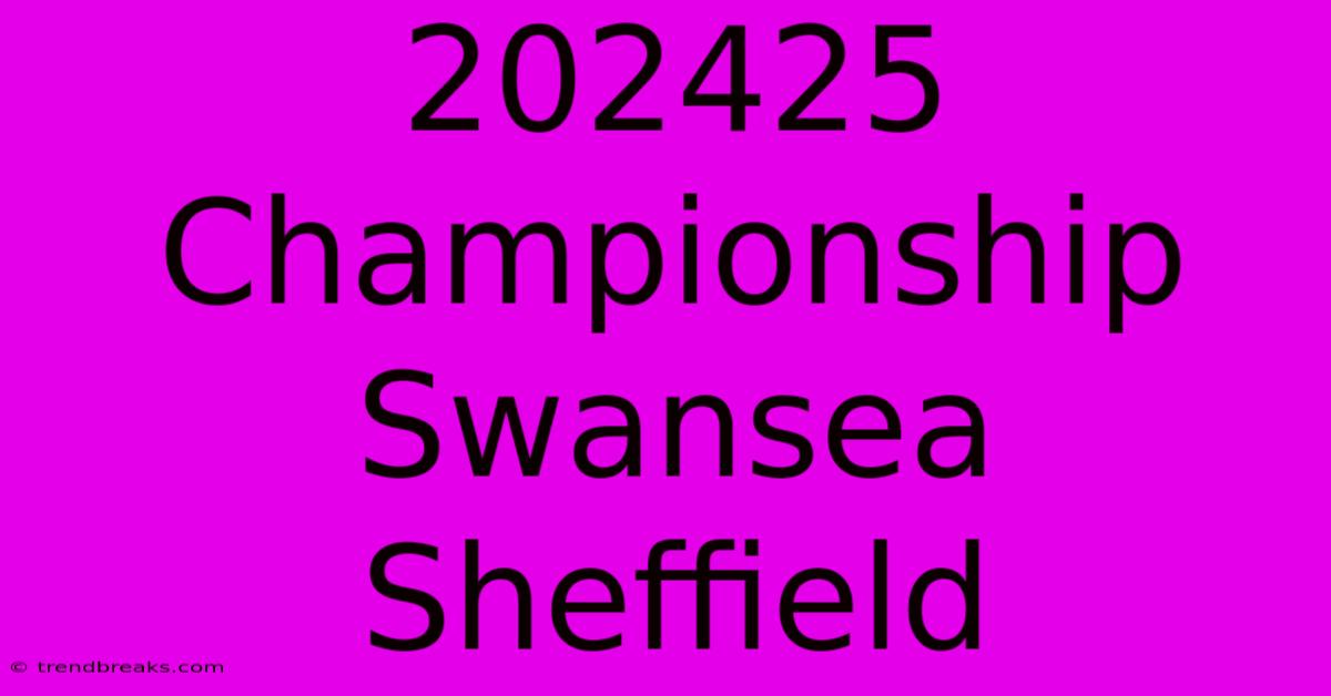 202425 Championship Swansea Sheffield