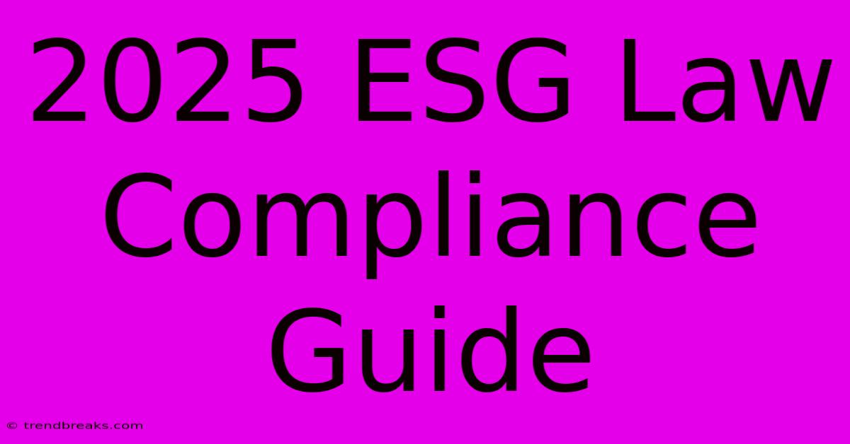 2025 ESG Law Compliance Guide