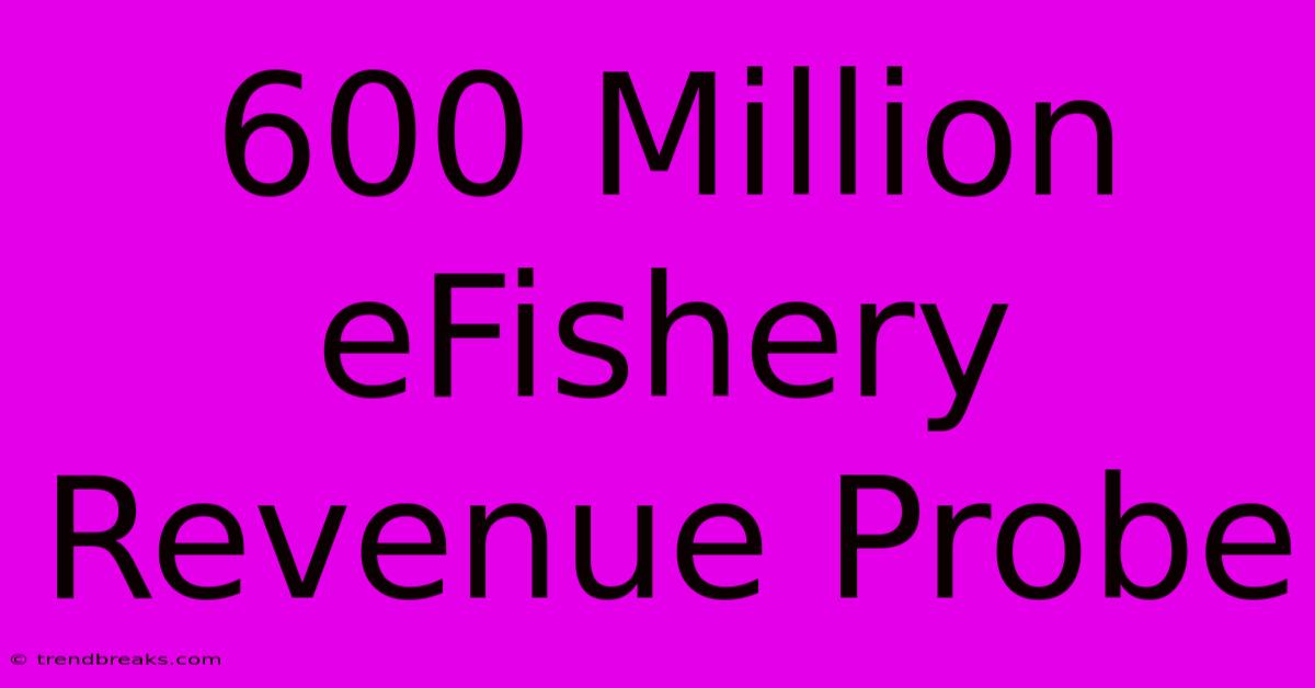 600 Million EFishery Revenue Probe