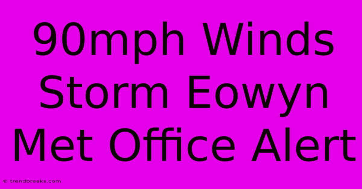 90mph Winds Storm Eowyn Met Office Alert