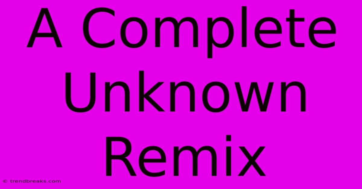 A Complete Unknown Remix