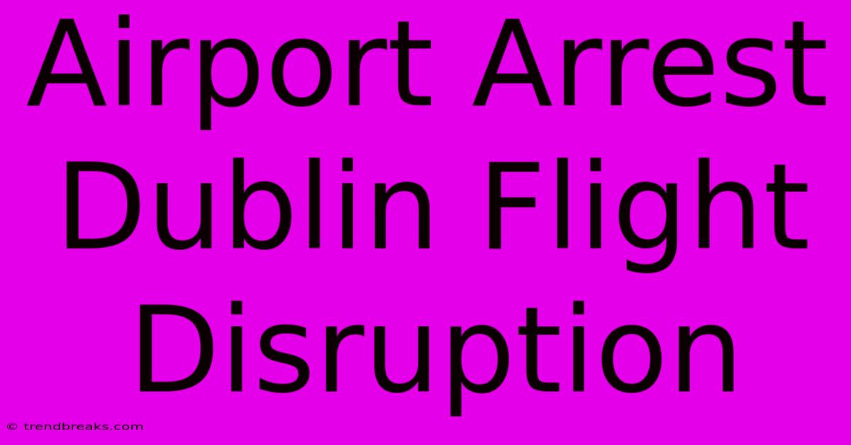 Airport Arrest Dublin Flight Disruption