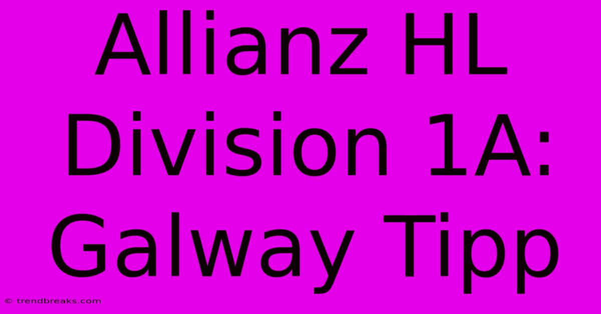 Allianz HL Division 1A: Galway Tipp