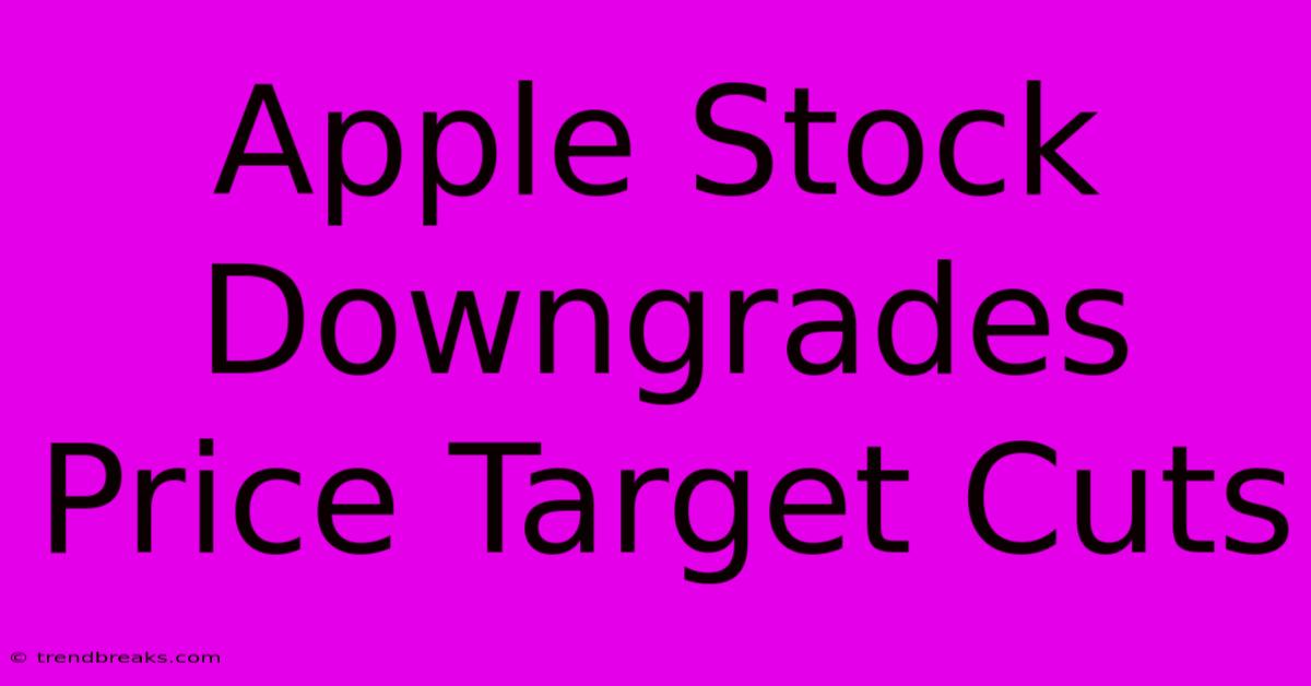 Apple Stock Downgrades Price Target Cuts