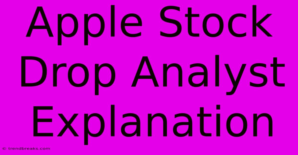 Apple Stock Drop Analyst Explanation