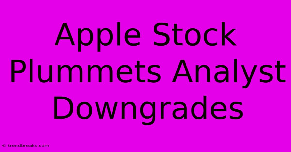 Apple Stock Plummets Analyst Downgrades