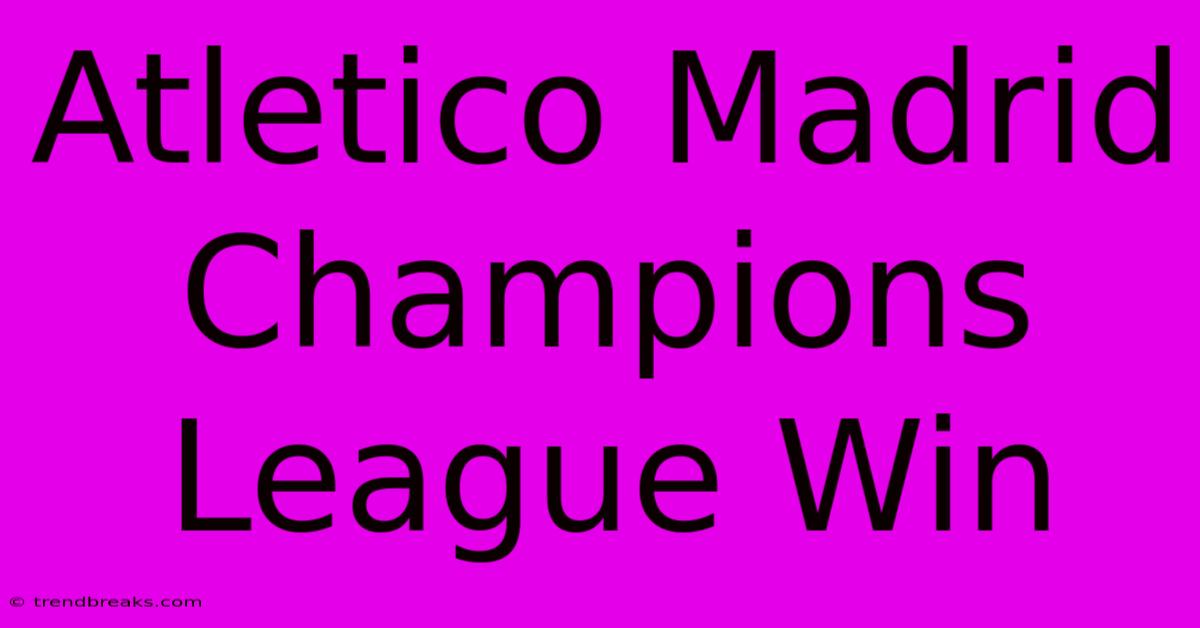 Atletico Madrid Champions League Win