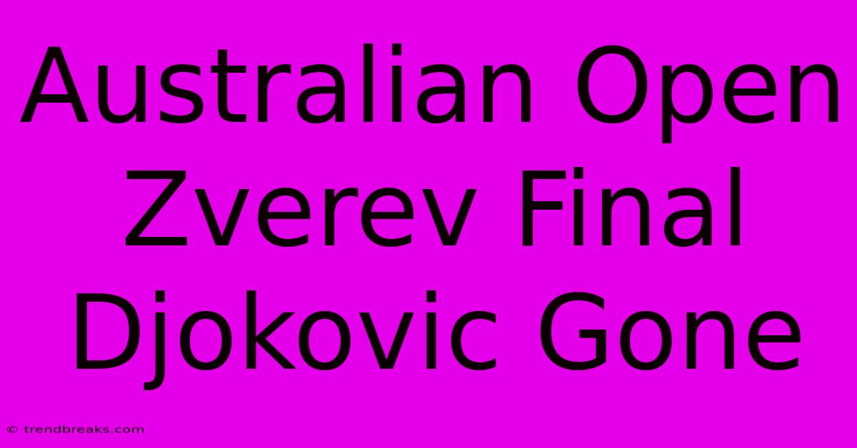 Australian Open Zverev Final Djokovic Gone