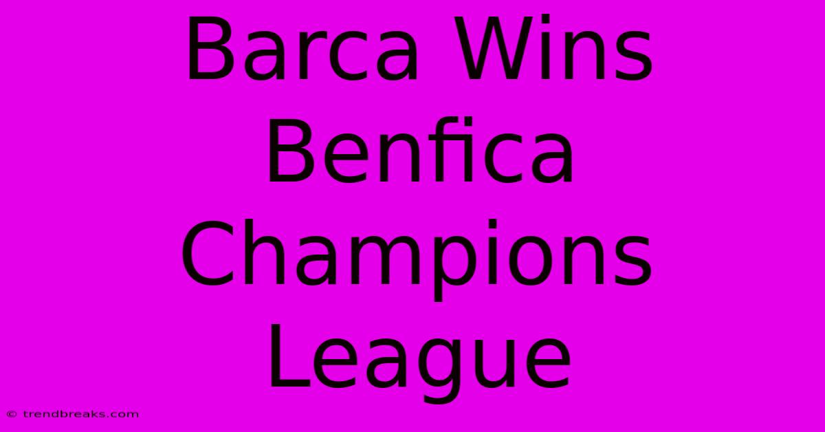 Barca Wins Benfica Champions League