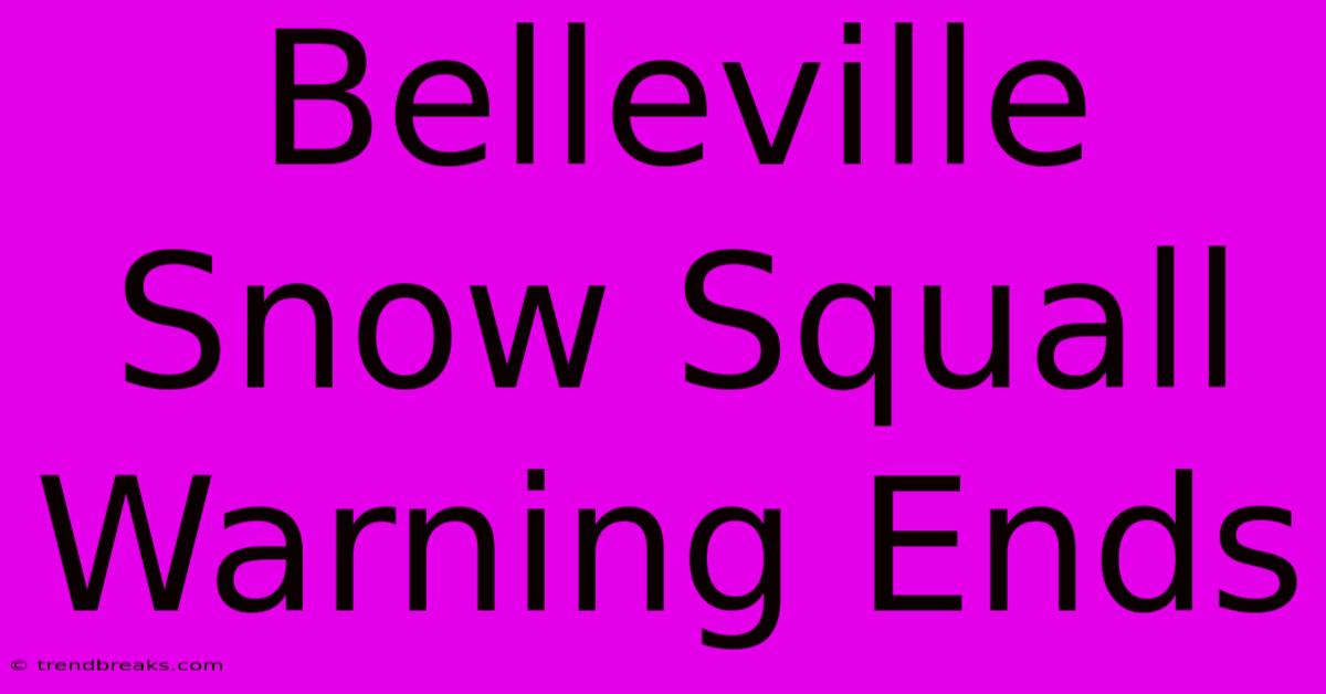 Belleville Snow Squall Warning Ends