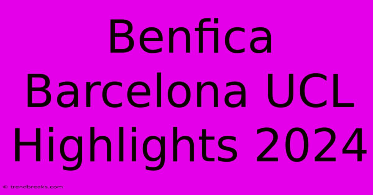 Benfica Barcelona UCL Highlights 2024