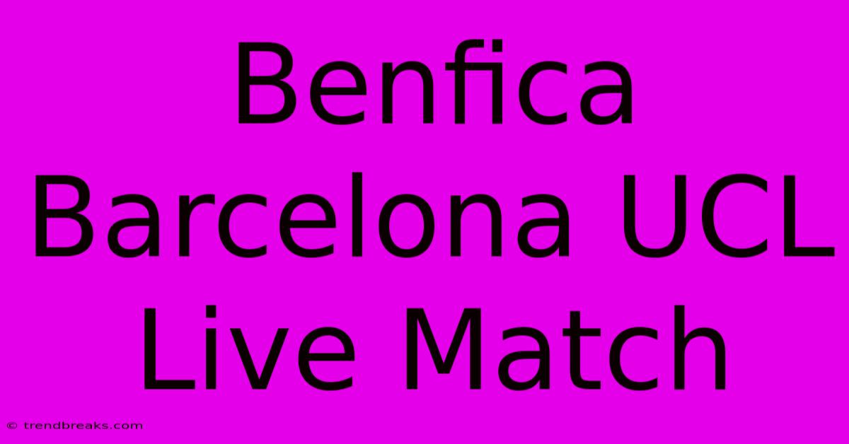 Benfica Barcelona UCL Live Match