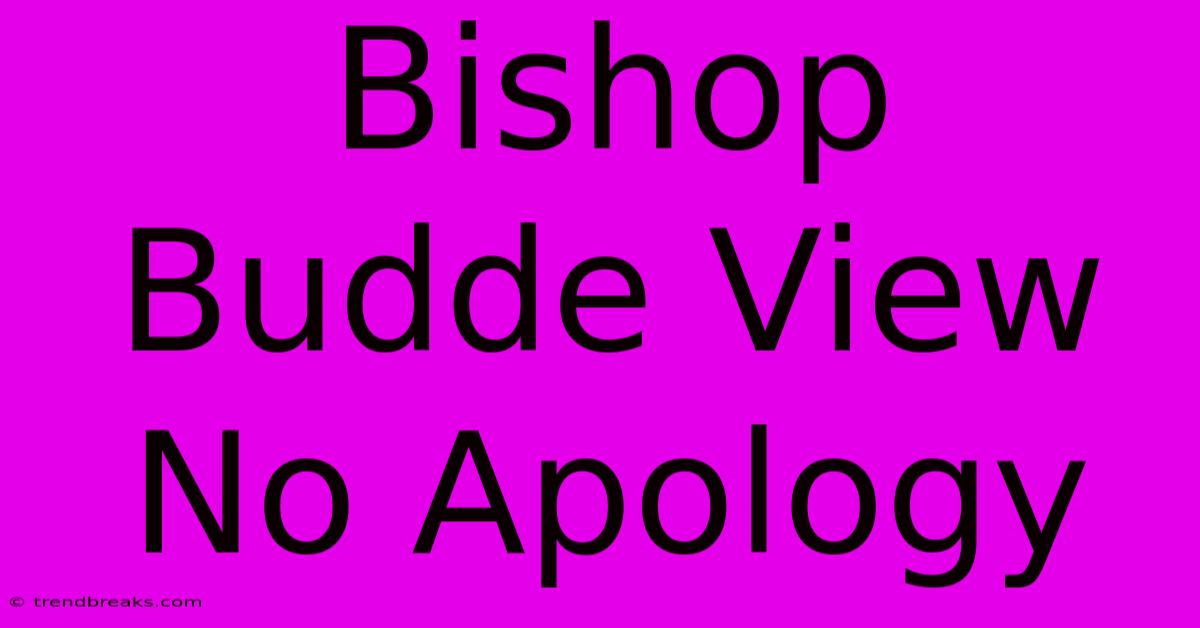 Bishop Budde View No Apology