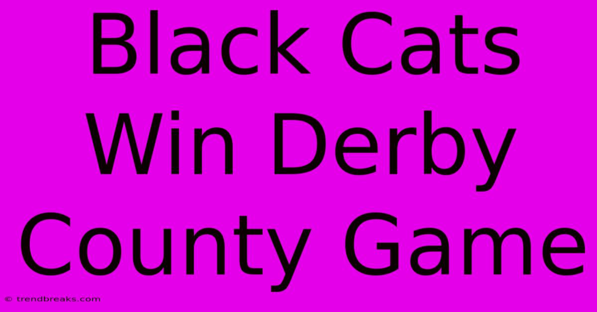 Black Cats Win Derby County Game