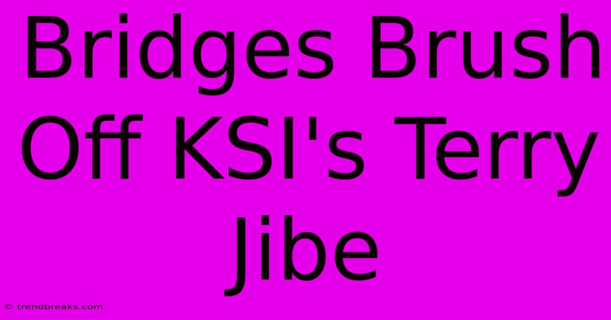 Bridges Brush Off KSI's Terry Jibe