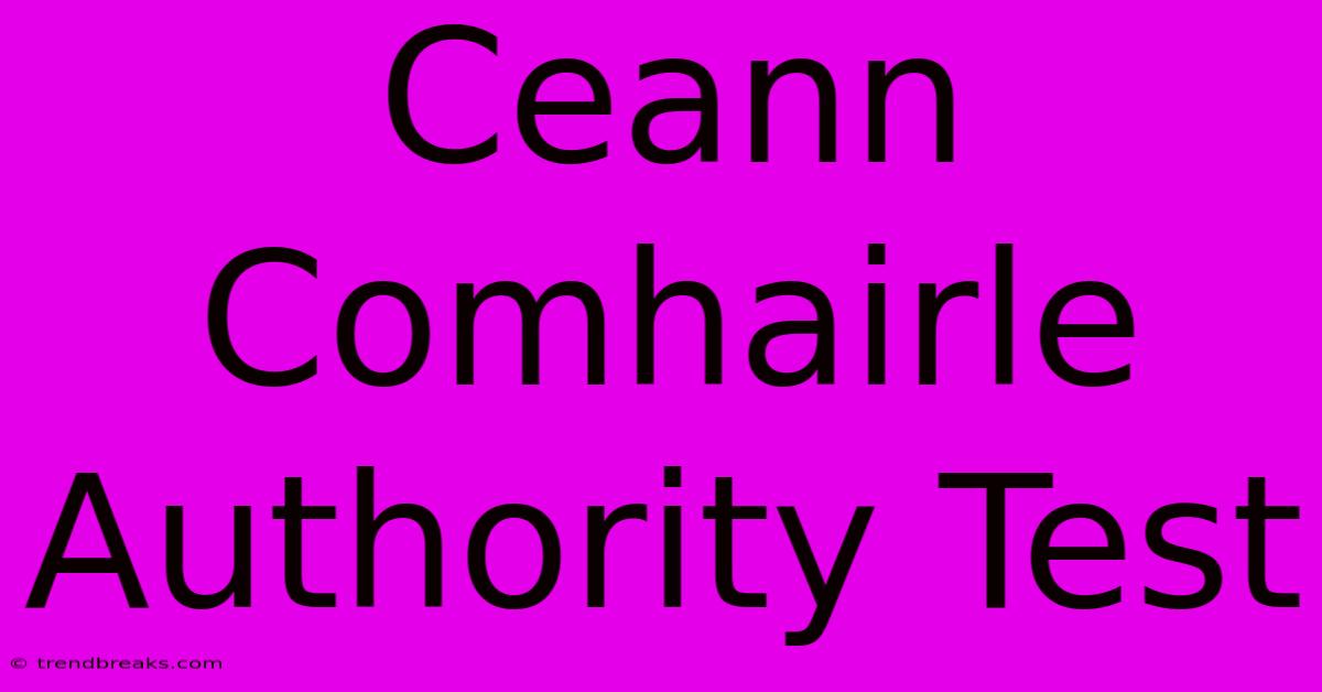 Ceann Comhairle Authority Test