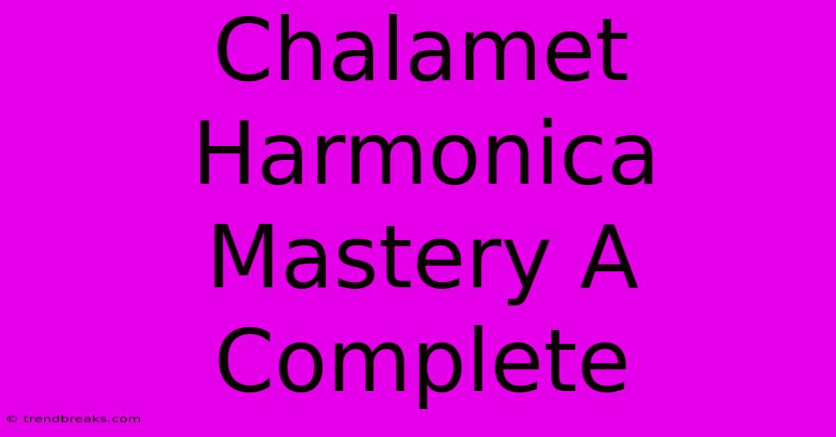 Chalamet Harmonica Mastery A Complete