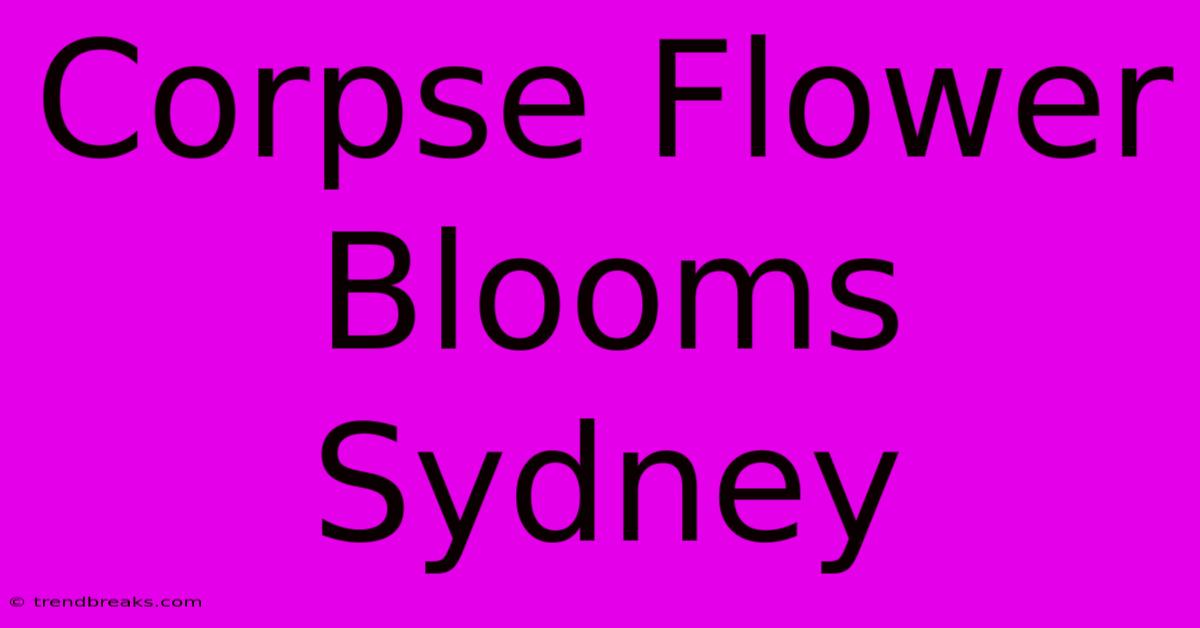 Corpse Flower Blooms Sydney