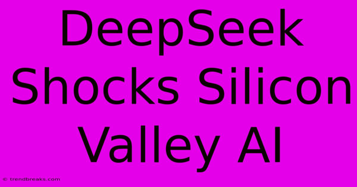 DeepSeek Shocks Silicon Valley AI