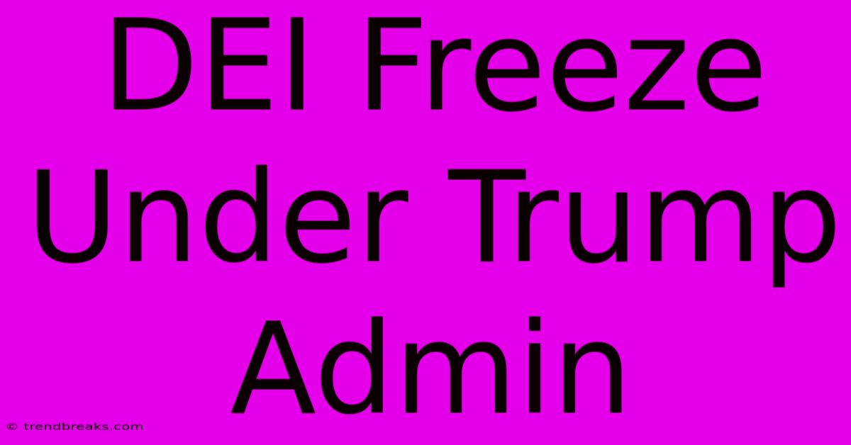 DEI Freeze Under Trump Admin