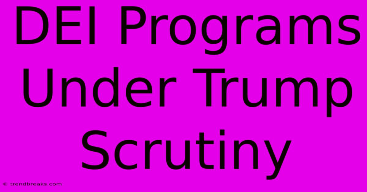 DEI Programs Under Trump Scrutiny 