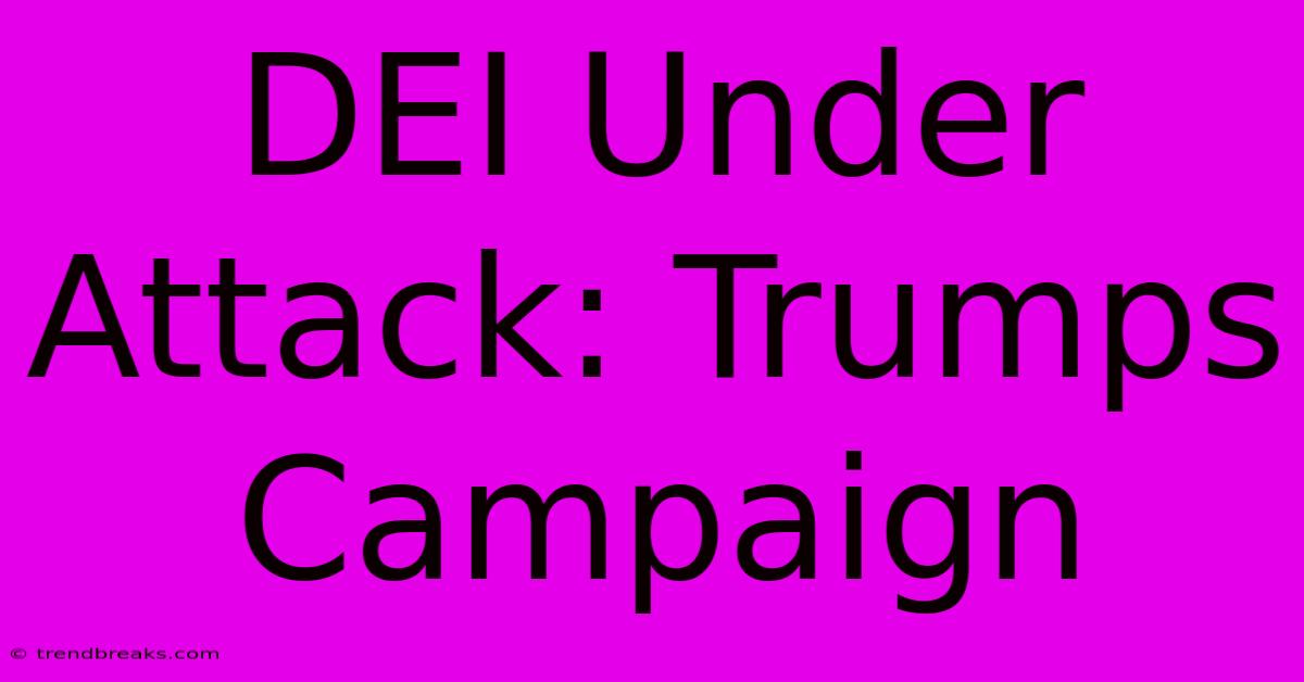 DEI Under Attack: Trumps Campaign