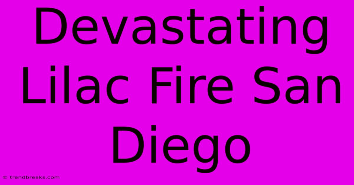 Devastating Lilac Fire San Diego