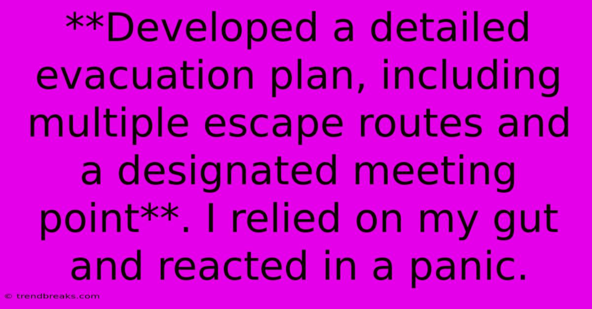 **Developed A Detailed Evacuation Plan, Including Multiple Escape Routes And A Designated Meeting Point**. I Relied On My Gut And Reacted In A Panic.