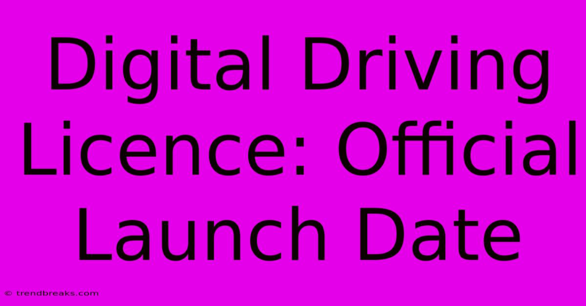 Digital Driving Licence: Official Launch Date