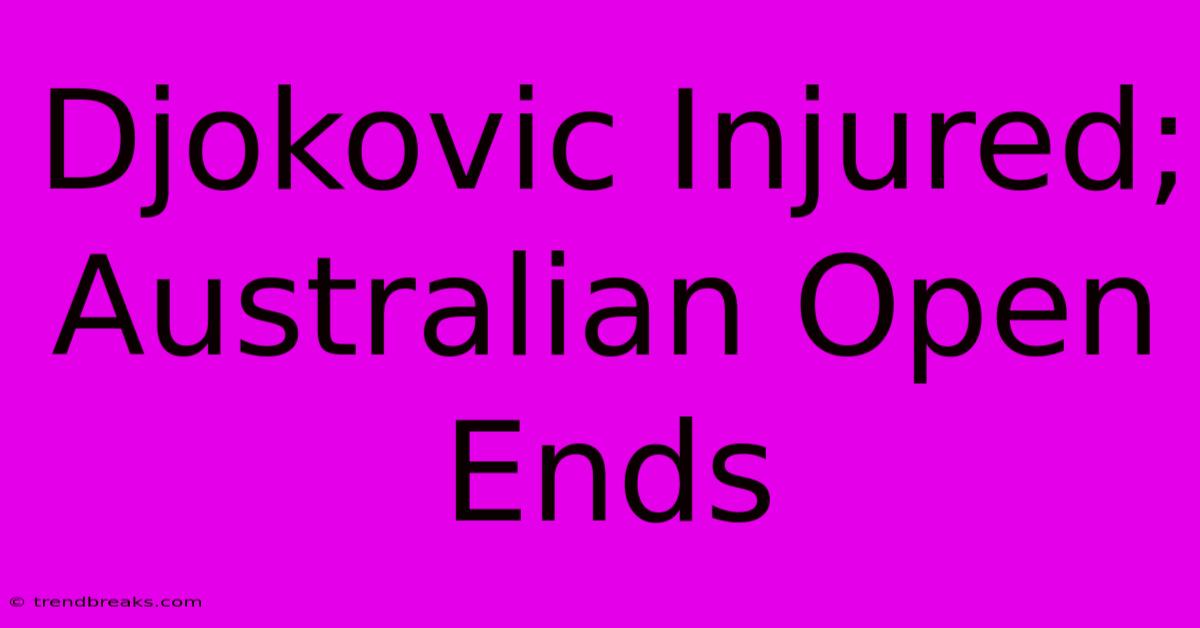 Djokovic Injured; Australian Open Ends