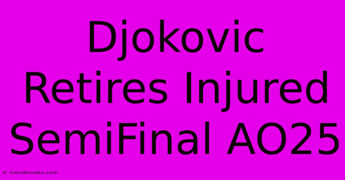 Djokovic Retires Injured SemiFinal AO25