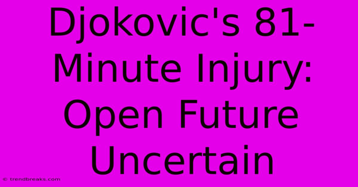 Djokovic's 81-Minute Injury: Open Future Uncertain