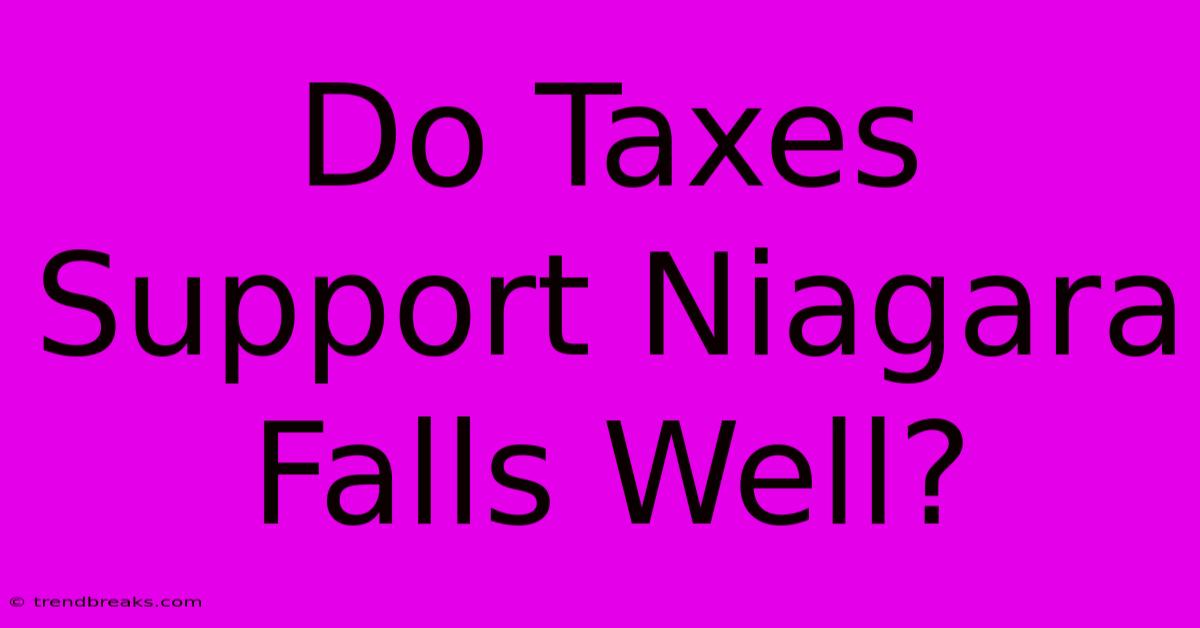 Do Taxes Support Niagara Falls Well?