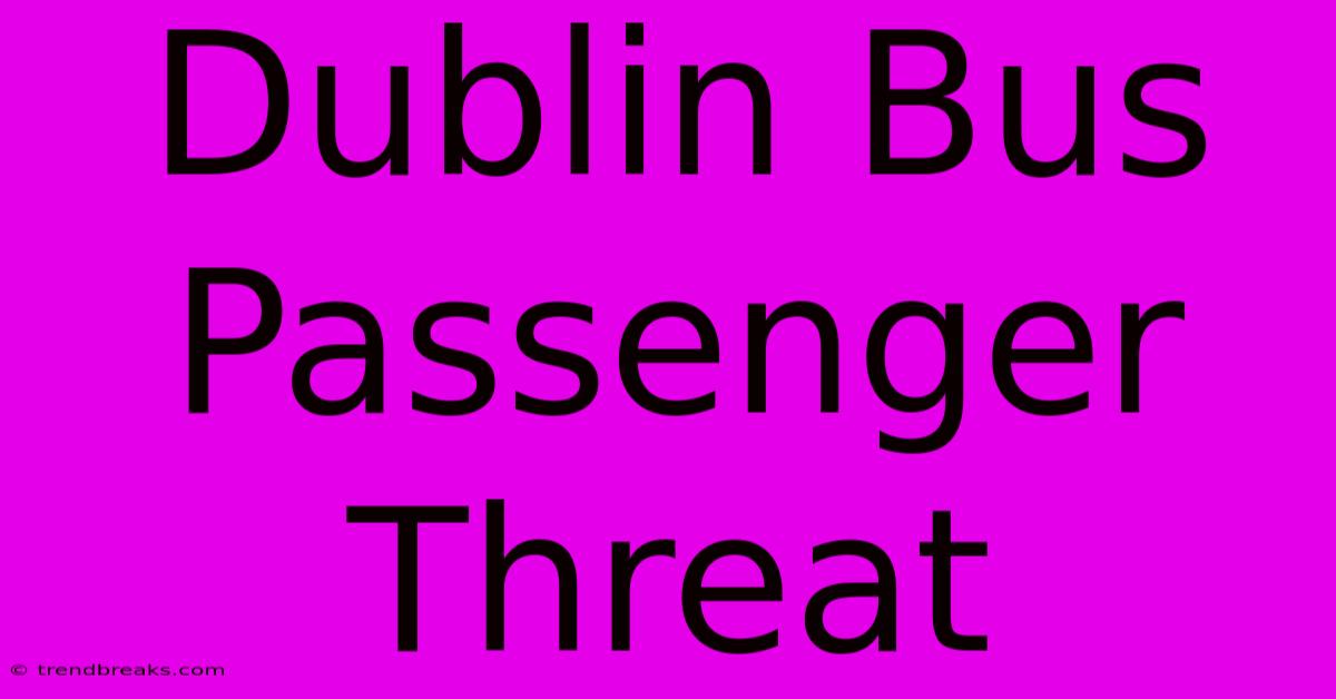 Dublin Bus Passenger Threat