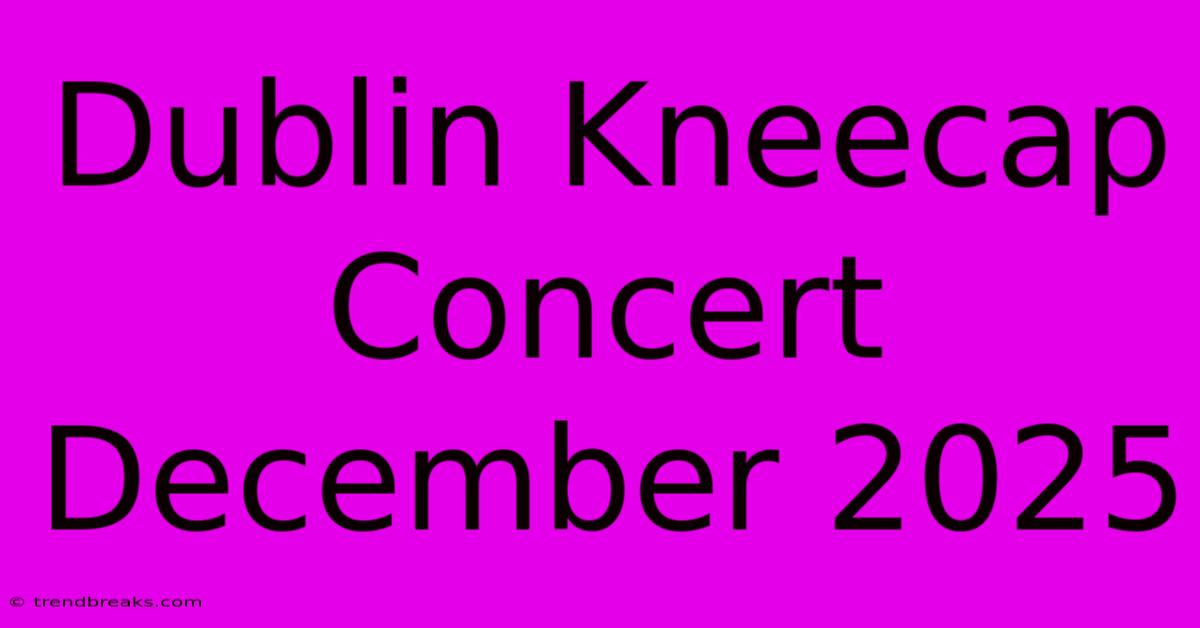 Dublin Kneecap Concert December 2025