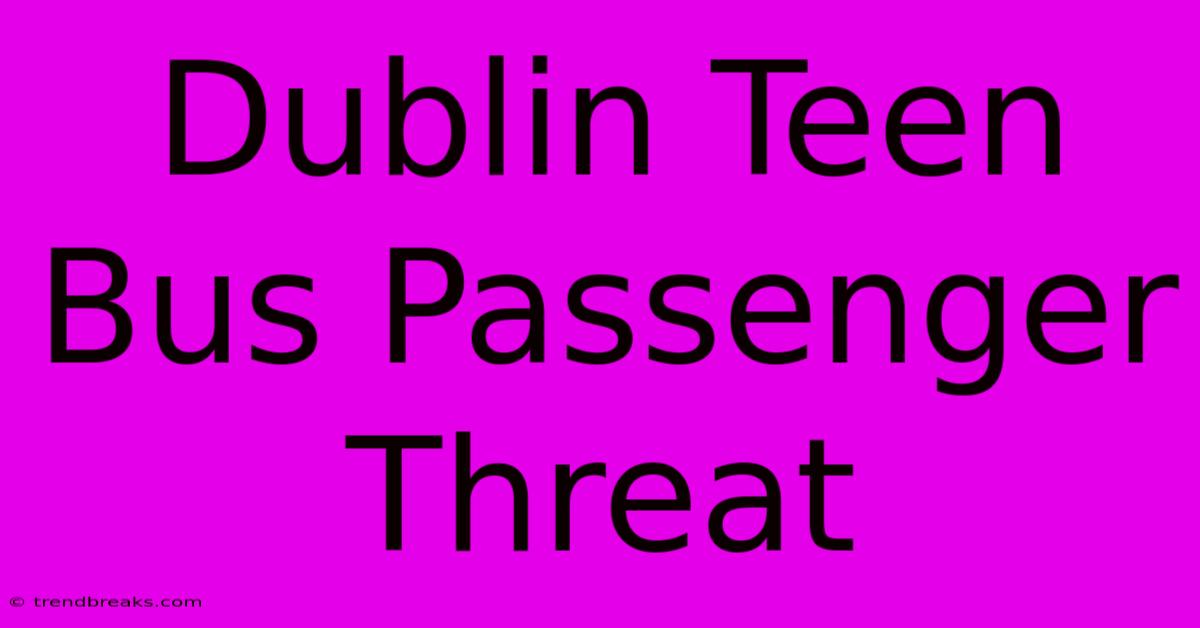 Dublin Teen Bus Passenger Threat