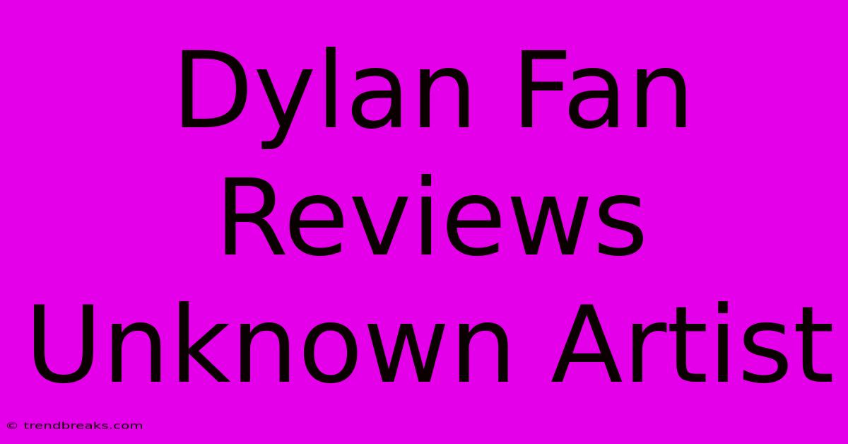 Dylan Fan Reviews Unknown Artist