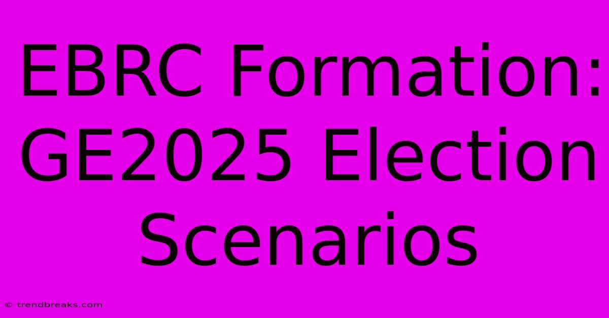 EBRC Formation: GE2025 Election Scenarios