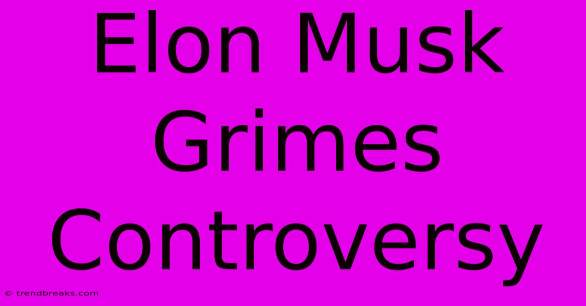 Elon Musk Grimes Controversy