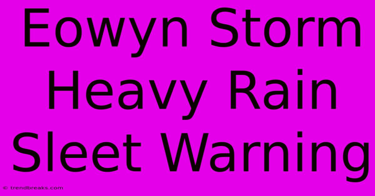 Eowyn Storm Heavy Rain Sleet Warning