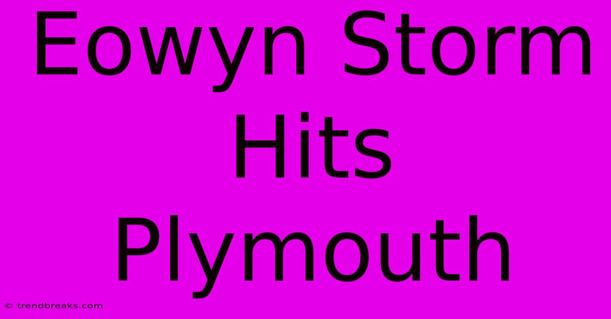 Eowyn Storm Hits Plymouth