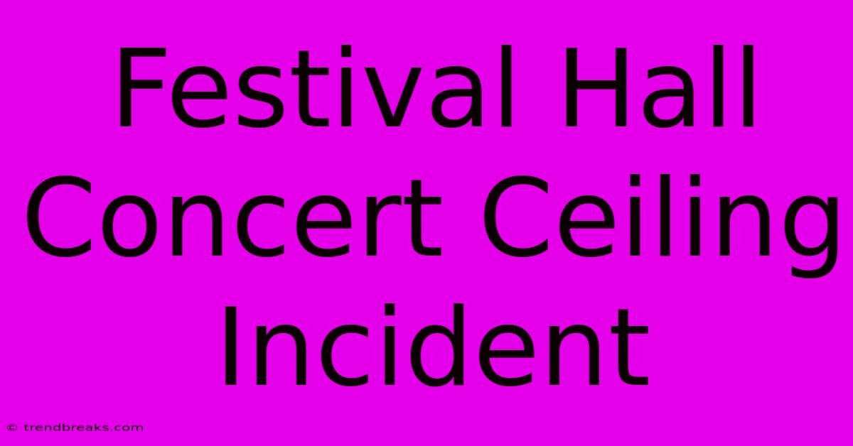 Festival Hall Concert Ceiling Incident