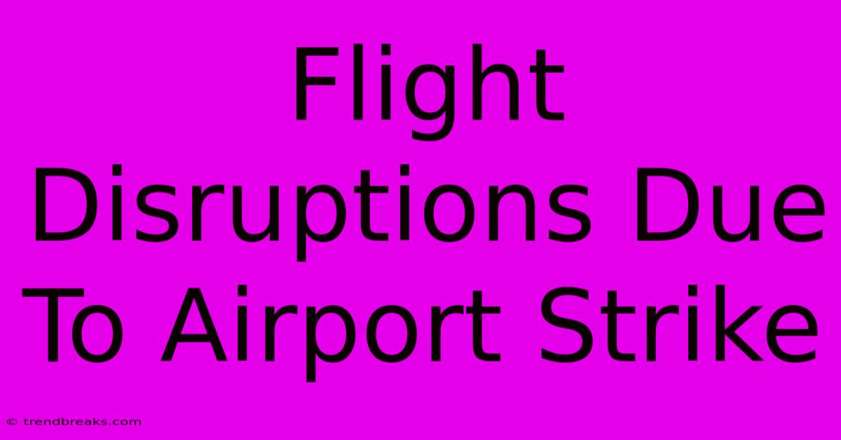 Flight Disruptions Due To Airport Strike