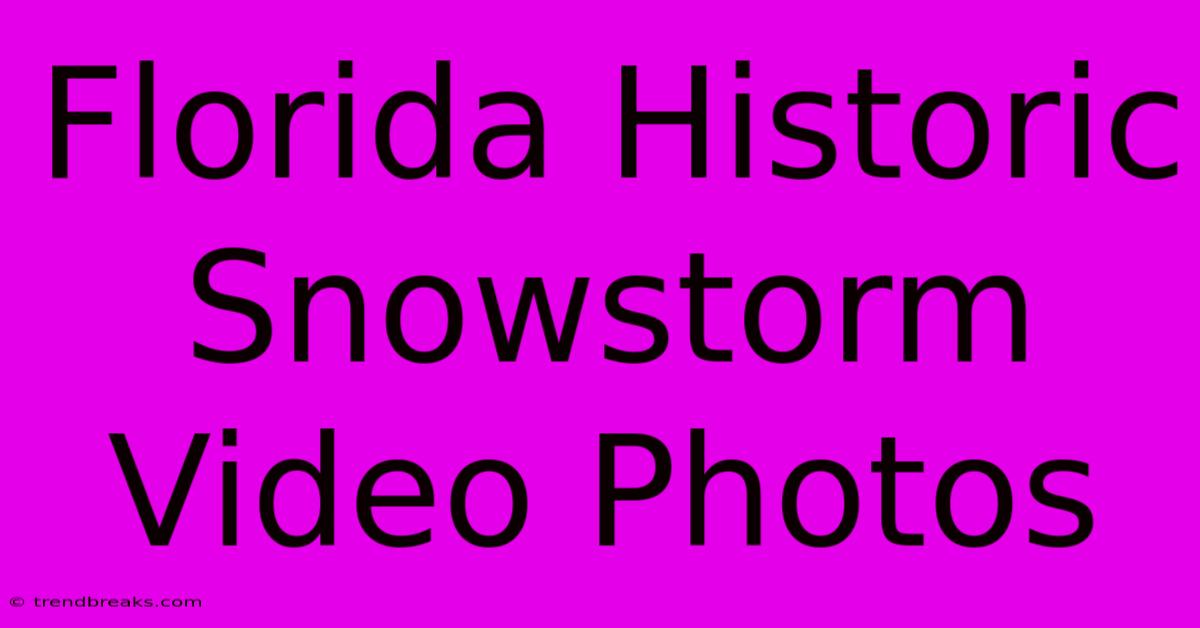 Florida Historic Snowstorm Video Photos