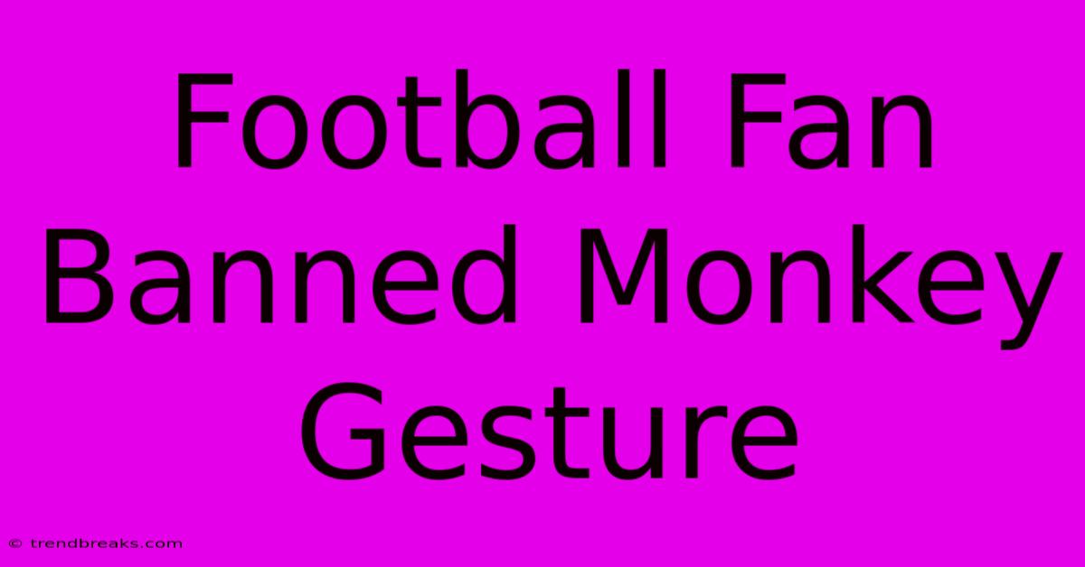 Football Fan Banned Monkey Gesture