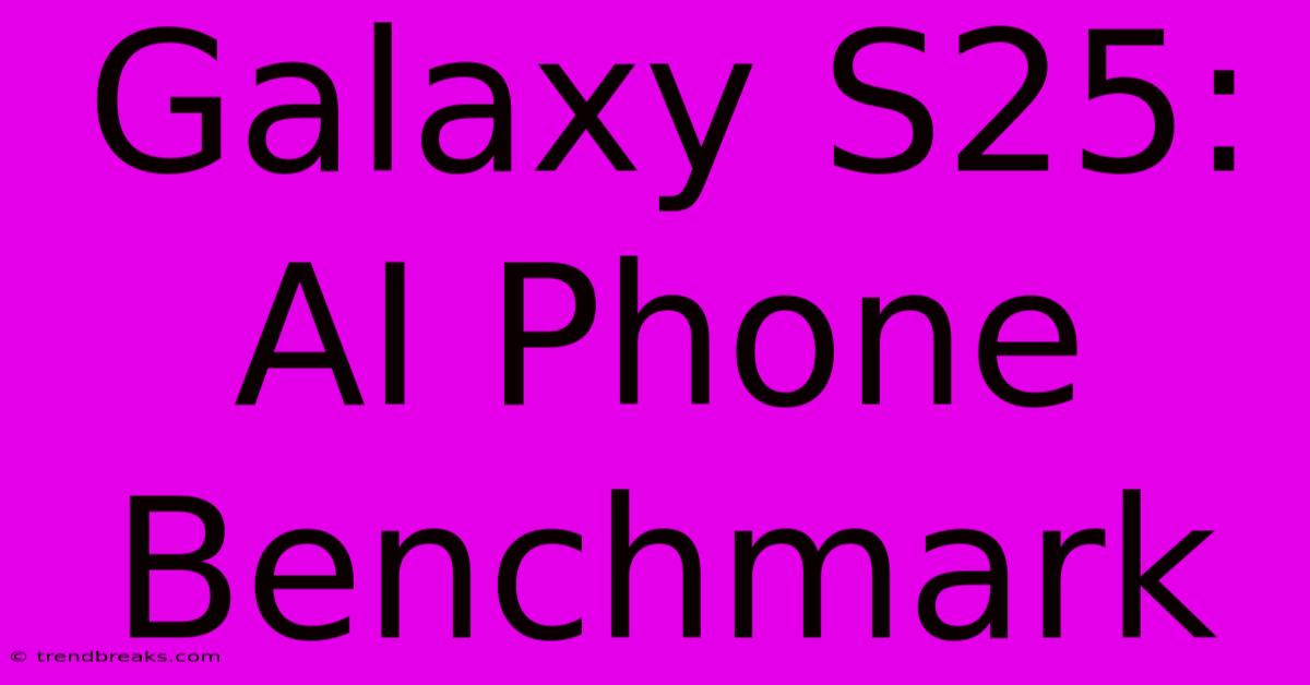 Galaxy S25:  AI Phone Benchmark