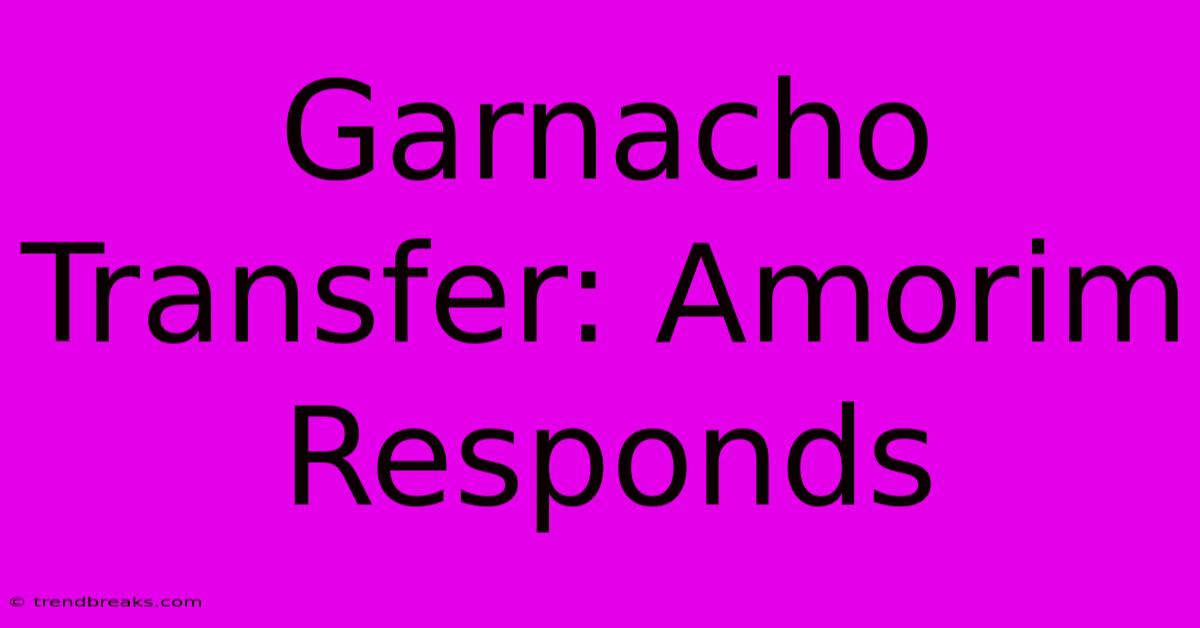 Garnacho Transfer: Amorim Responds