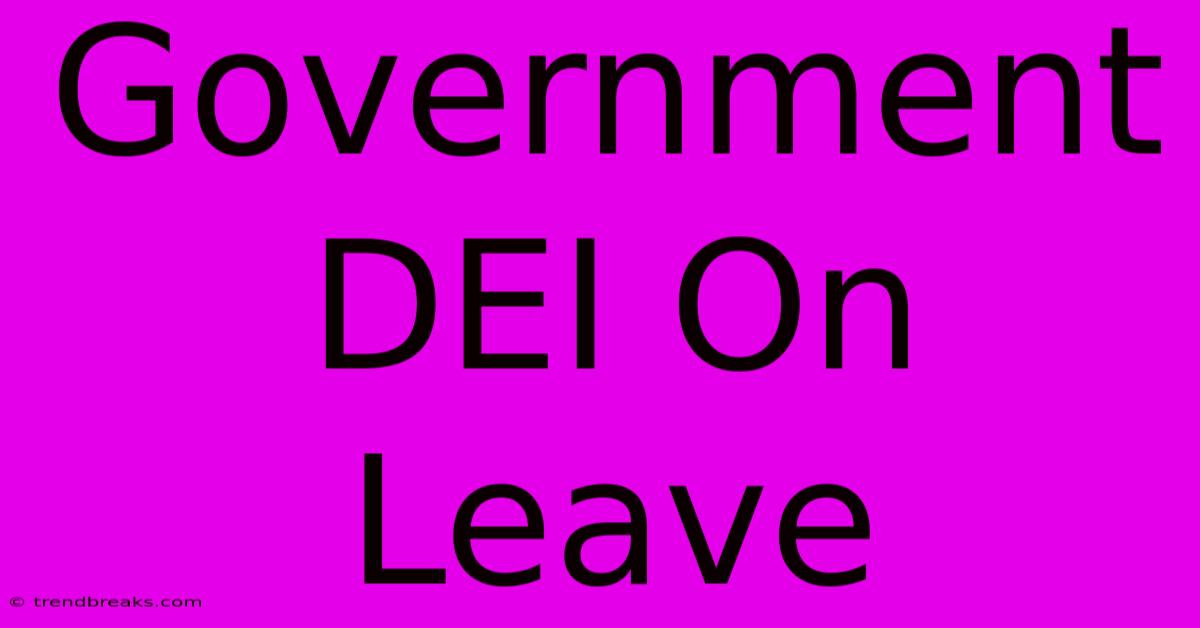 Government DEI On Leave