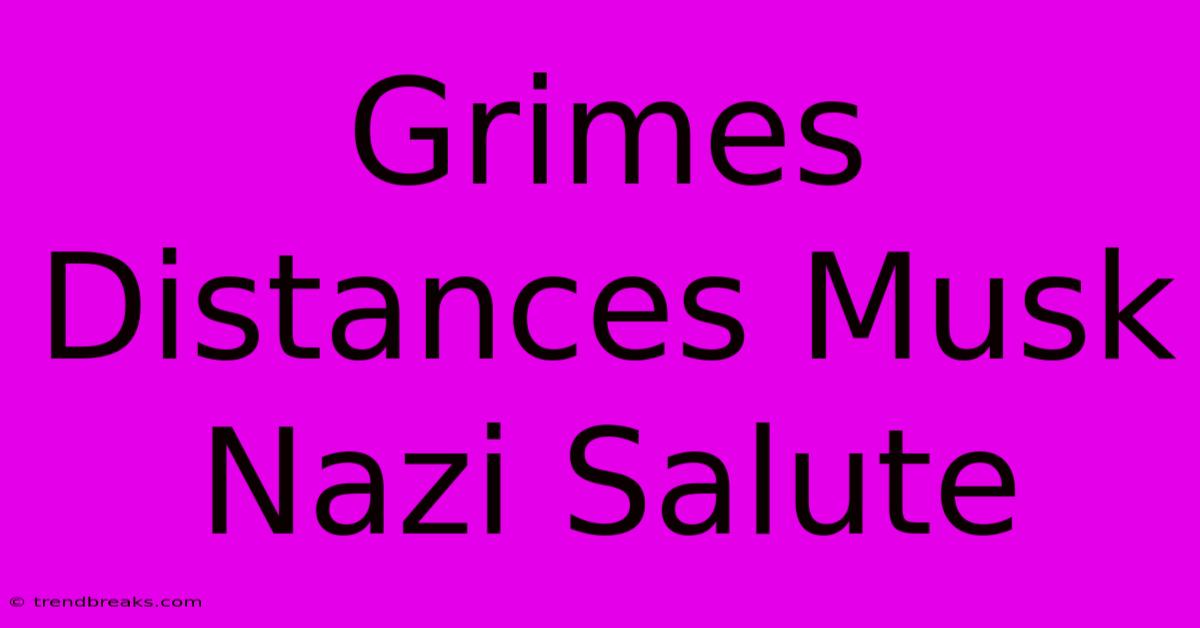 Grimes Distances Musk Nazi Salute